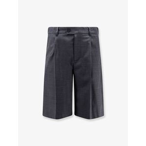 Dunst Men Pleated Check Wool Blend Bermuda Shorts